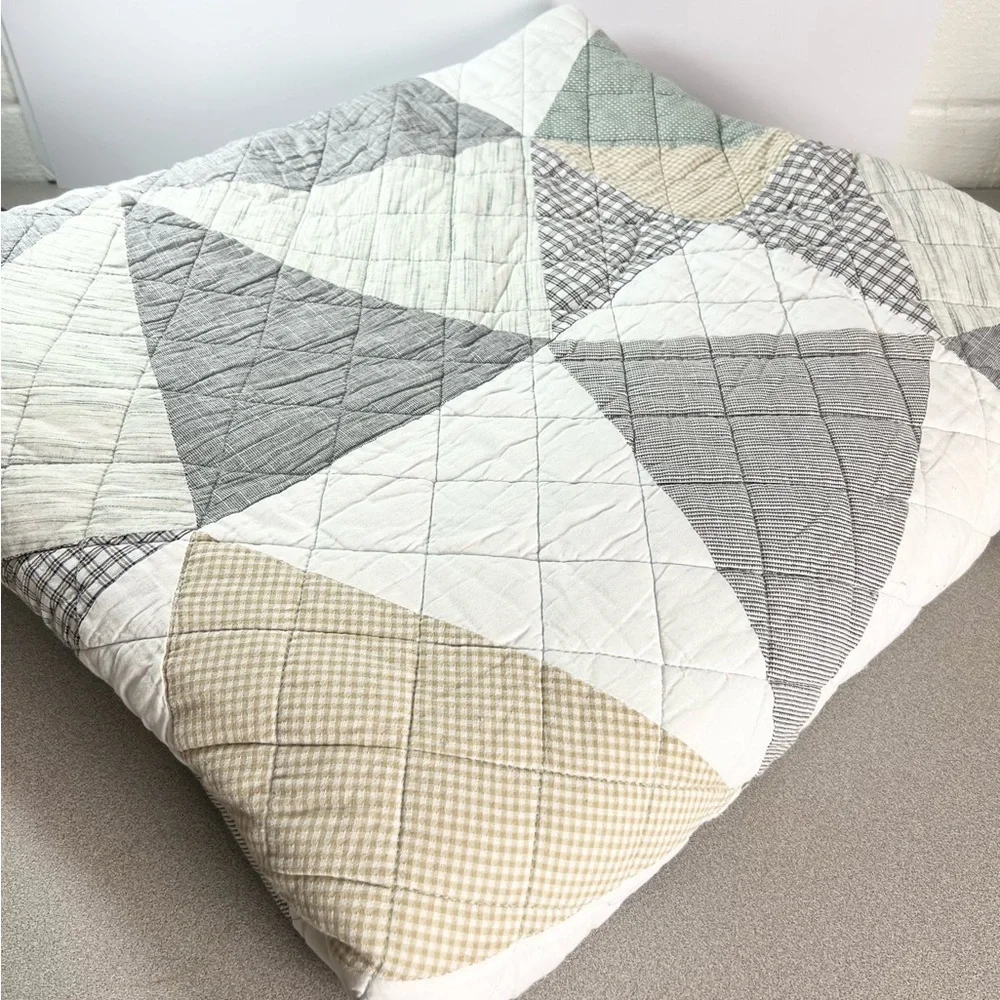Origami Pieced Prairie Patchwork‎ Quilt Queen Size reversible bedspread modern